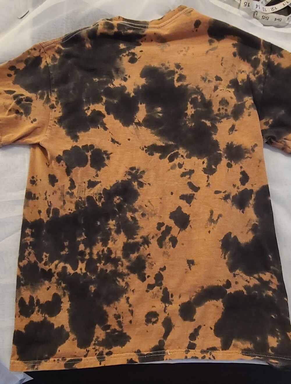 TLC Tie-Dye Graphic Tee Brown Black with Pastel, Band Tee, Women's Med - Picture 3 of 6